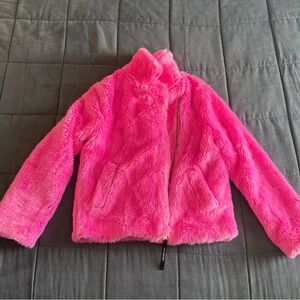 Juicy Couture Bright Pink Faux Fur Jacket
